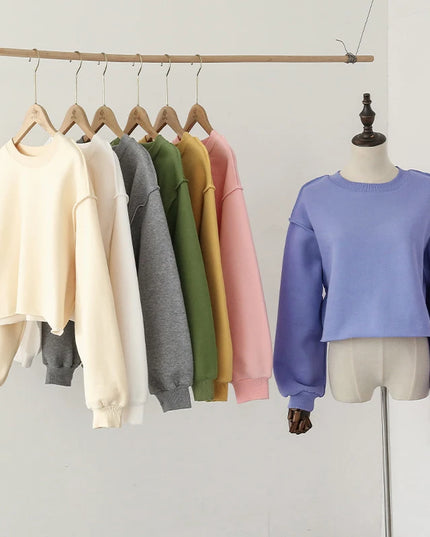 Vintage High Quality Oversized Women Sweatshirt Hoodies Casual Loose Vintage Long Sleeve Harajuku Streetwear Crop Pullover