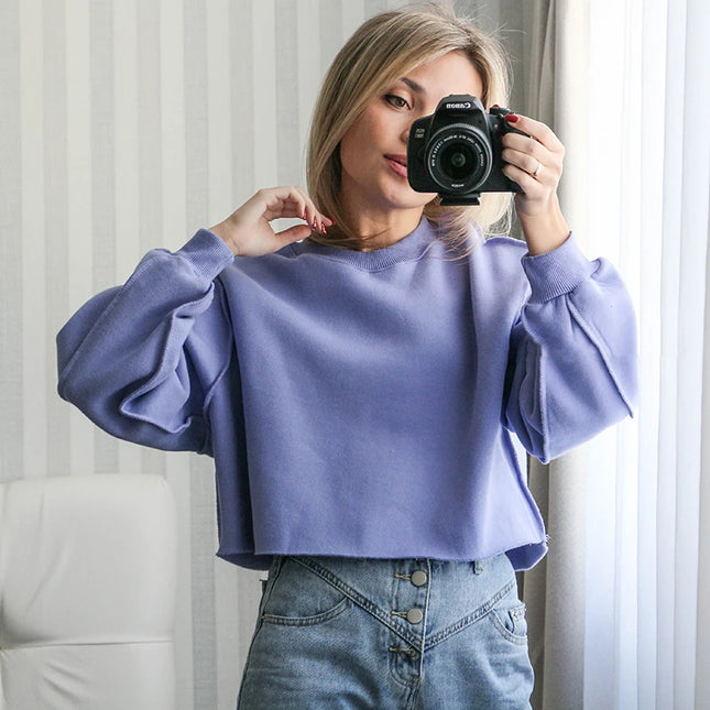Vintage High Quality Oversized Women Sweatshirt Hoodies Casual Loose Vintage Long Sleeve Harajuku Streetwear Crop Pullover