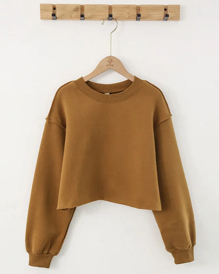 Vintage High Quality Oversized Women Sweatshirt Hoodies Casual Loose Vintage Long Sleeve Harajuku Streetwear Crop Pullover