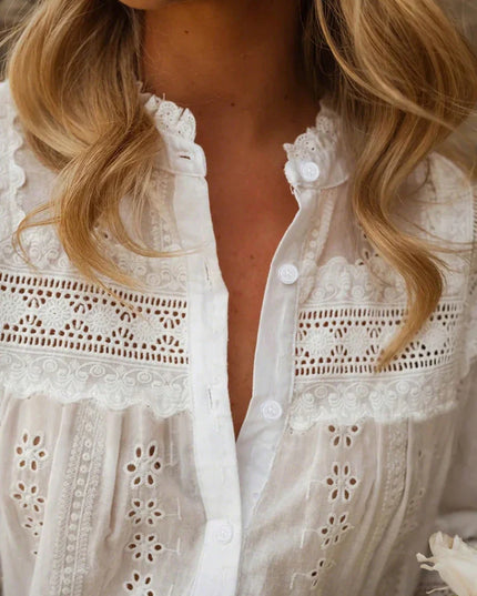 Chic Lace-Up Blouse - Elegance Redefined