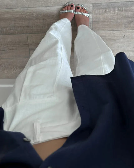 Chic Wide Leg Linen Pants