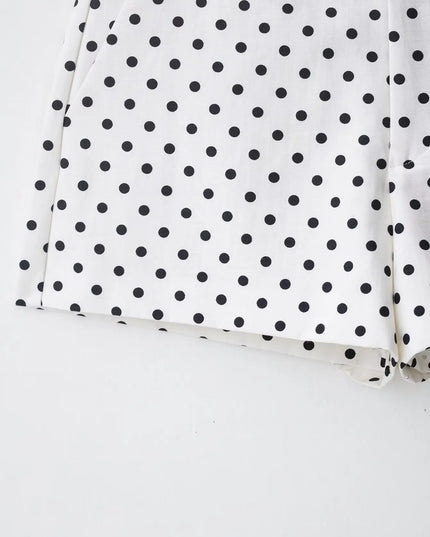 Chic Polka Dot Turtleneck Jacket