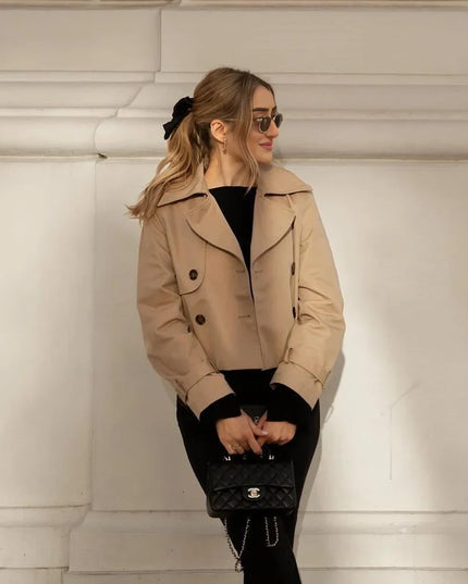 Chic Cropped Trench - Timeless Elegance