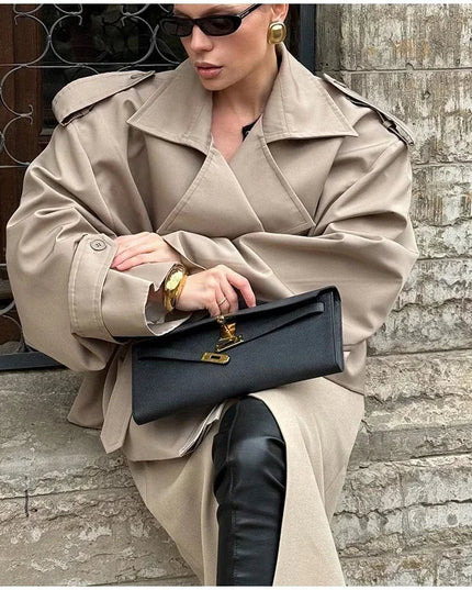 V-neck Belt Trench Coat: Chic & Versatile Style
