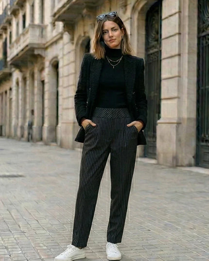 Chic High Waist Wide Leg Trousers