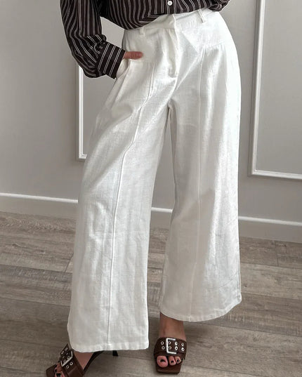 Chic Wide Leg Linen Pants