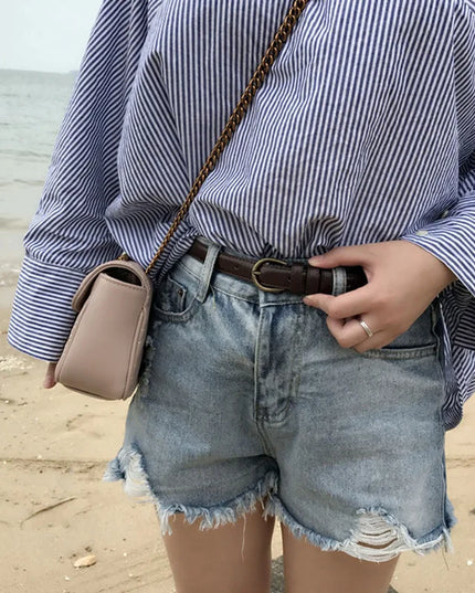 Soft and fashionable thin belt for women simple and versatile decorative jeans belt dress thin belt for women