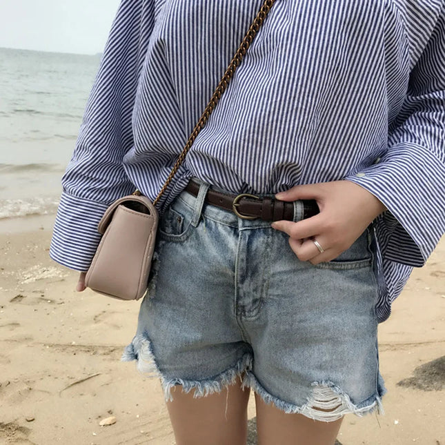 Soft and fashionable thin belt for women simple and versatile decorative jeans belt dress thin belt for women