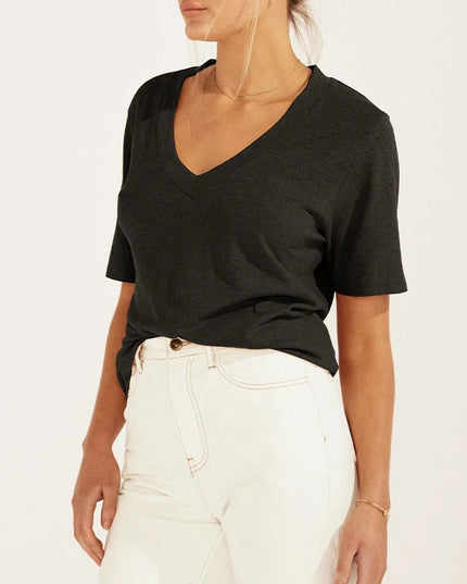 100% Cotton Women's T-shirt Sexy V-neck Short Sleeve Tees Shirts and Blouses Streetwear Tops  Youthful Woman Clothes