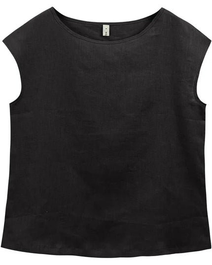 100% Linen Women'S T-Shirt Causal Solid Short Sleeve Tee Harajuku Basic All Match Shirts Female Camisetas Blusa Mujer