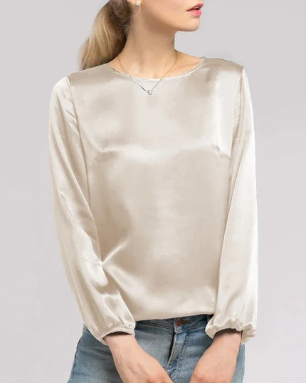 2022 New Spring Autumn Satin Woman Tshirts Vintage Long Sleeve Harajuku Shirts For Women Sexy Tops  Female Clothing