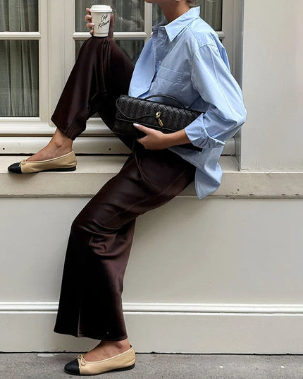 Chic Satin Wide-Leg Pants for Trendy Women