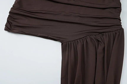 Draped Mini Dress Coffee