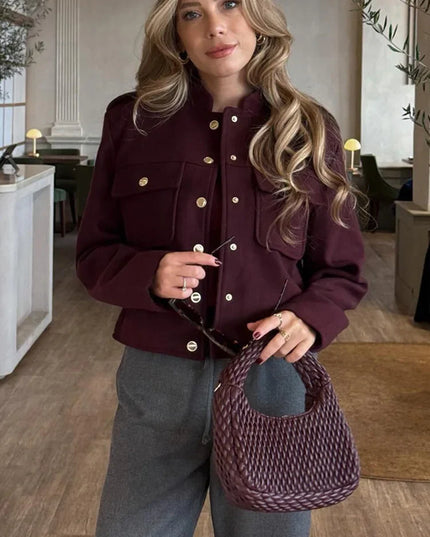 Chic Tweed Bomber Jacket
