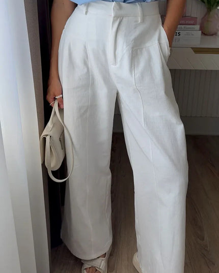 Chic Wide Leg Linen Pants