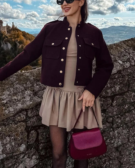 Chic Tweed Bomber Jacket
