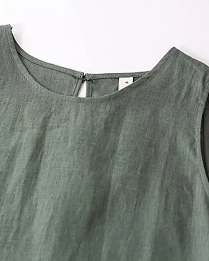 100% Linen Summer Vest Dress Women's 2025 Spring New Asymmetric Hem Chic Sleeveless Linen Dresses Female Vestidos