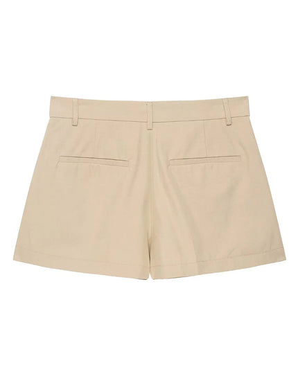 Chic Summer Set: Elegant Turn-Down Collar Jacket & Shorts