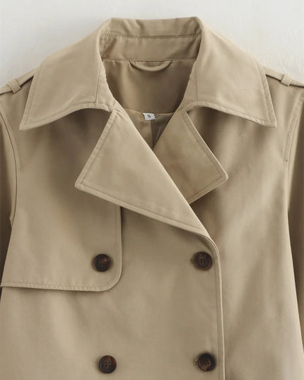 Chic Cropped Trench - Timeless Elegance