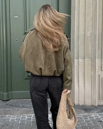 Trendy Vintage Bomber Jacket