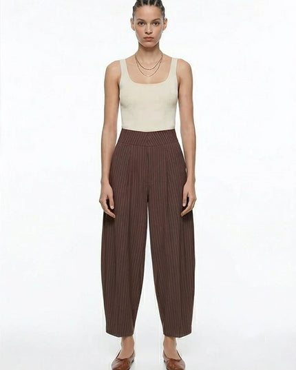 Willshela Women Fashion Solid Front Zipper Pleated Wide Leg Pants Vintage High Waist Full Length Female Chic Lady Trousers