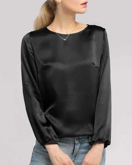 2022 New Spring Autumn Satin Woman Tshirts Vintage Long Sleeve Harajuku Shirts For Women Sexy Tops  Female Clothing