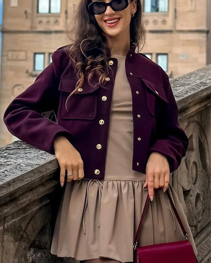 Chic Tweed Bomber Jacket