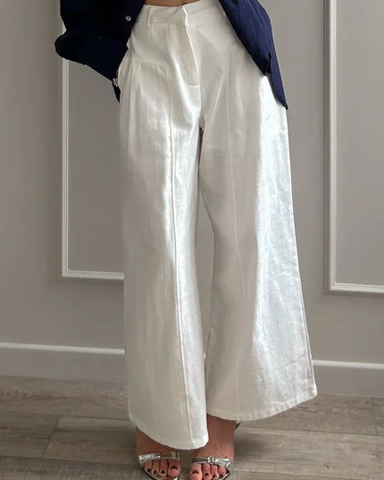 Chic Wide Leg Linen Pants