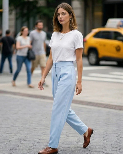 Chic High Waist Wide Leg Trousers