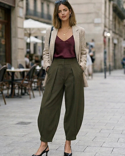 Chic High Waist Wide Leg Trousers