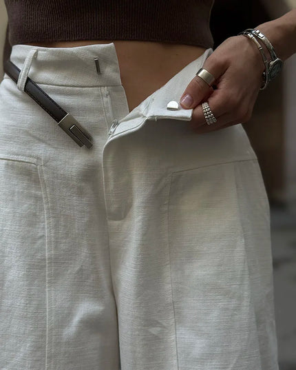 Chic Wide Leg Linen Pants