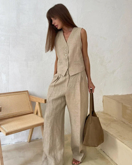 Chic Linen Set Inspired by Brazilian Fashion Icons