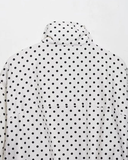 Chic Polka Dot Turtleneck Jacket