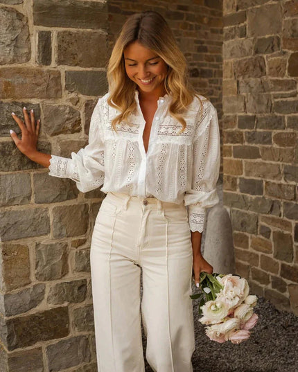 Chic Lace-Up Blouse - Elegance Redefined