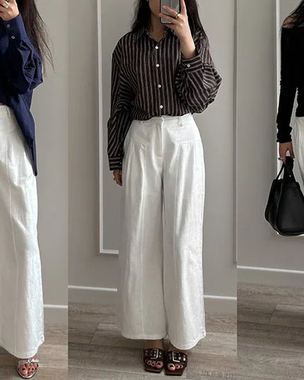 Chic Wide Leg Linen Pants