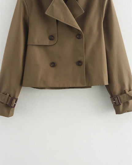 Chic Cropped Trench - Timeless Elegance