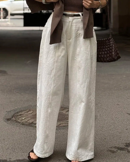 Chic Wide Leg Linen Pants