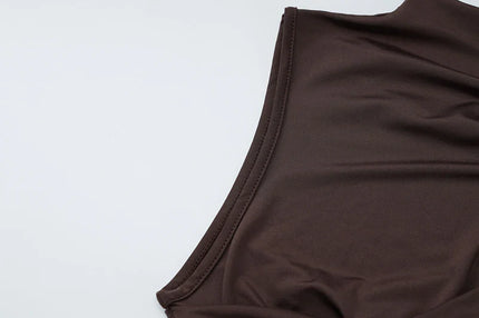 Draped Mini Dress Coffee