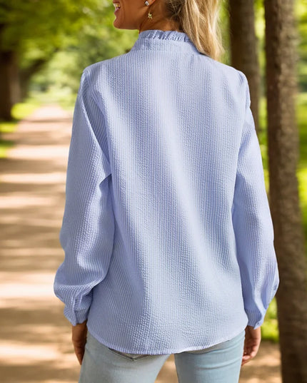 Chic Stand Collar Blouse - Elegant Office Wear