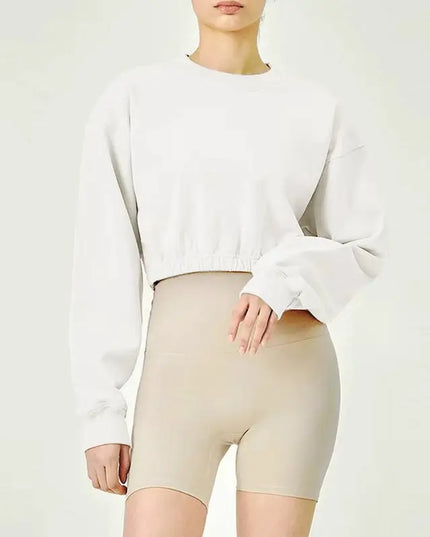 100% Cotton Cropped Hoodie Women Long Sleeve Pulovers Running Yoga Hooded Sweatshirts  Harajuku  Aesthetic Hooded Sudaderas