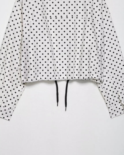 Chic Polka Dot Turtleneck Jacket