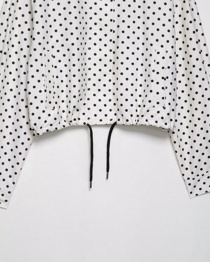 Chic Polka Dot Turtleneck Jacket
