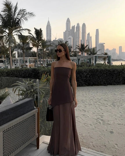 Elegant Strapless Maxi Dress