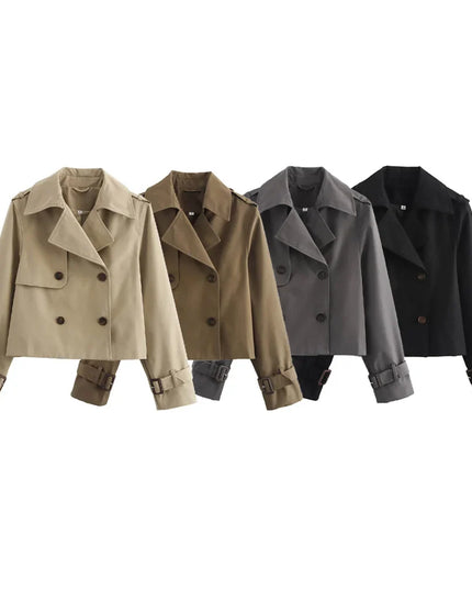 Chic Cropped Trench - Timeless Elegance