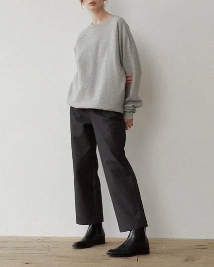 Women's Casual Cotton Oversized Sweatshirt Long Sleeve Solid Jogger Hoodie Korean Style Streetwear Pullover Shirt