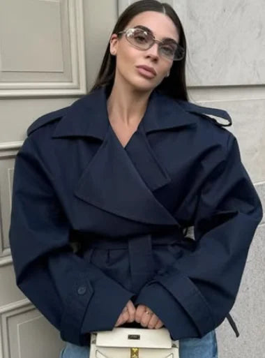 V-neck Belt Trench Coat: Chic & Versatile Style