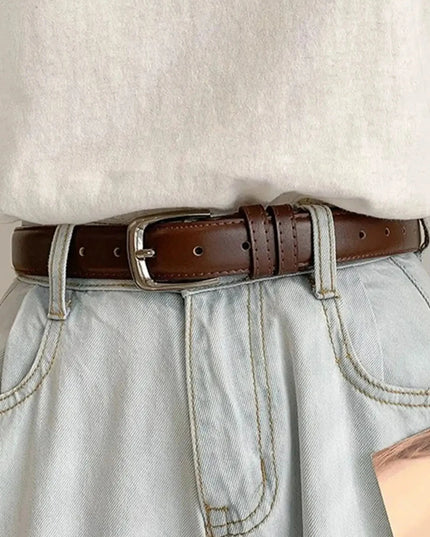 1pc Women's Belt Fashion Simple Versatile Belt Authentic High Grade Trend Soft Belt Paired with Western Trousers Jeans Lady Belt