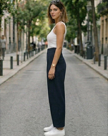 Chic High Waist Wide Leg Trousers