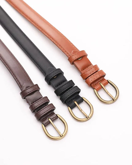 Soft and fashionable thin belt for women simple and versatile decorative jeans belt dress thin belt for women