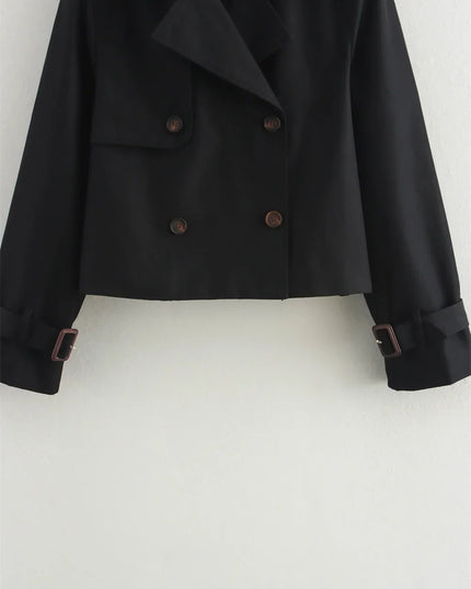 Chic Cropped Trench - Timeless Elegance